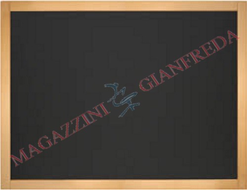 LAVAGNA SINTETICA NERA CON CORNICE IN LEGNO CM  40 X 60